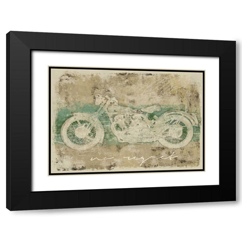 NO REGRET MOTORCYCLE Black Modern Wood Framed Art Print with Double Matting by Yang, Eric