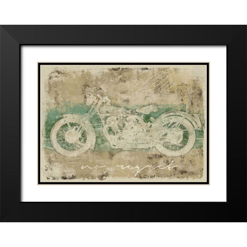 NO REGRET MOTORCYCLE Black Modern Wood Framed Art Print with Double Matting by Yang, Eric