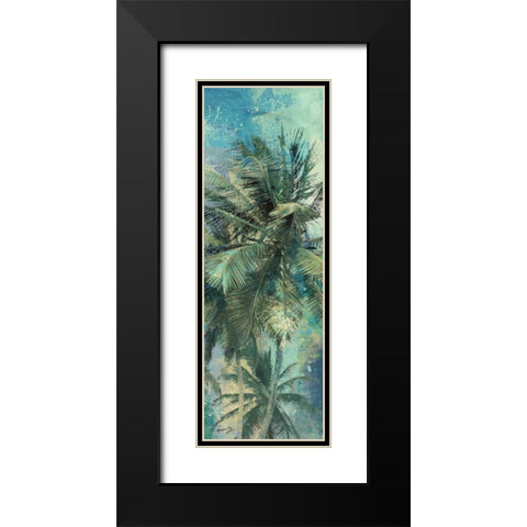 TEAL PALM TRIPTYCH I Black Modern Wood Framed Art Print with Double Matting by Yang, Eric