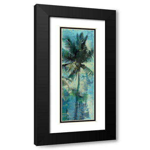 TEAL PALM TRIPTYCH II Black Modern Wood Framed Art Print with Double Matting by Yang, Eric
