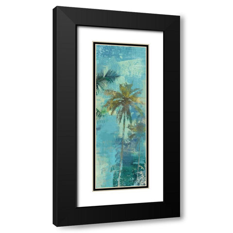 TEAL PALM TRIPTYCH III Black Modern Wood Framed Art Print with Double Matting by Yang, Eric
