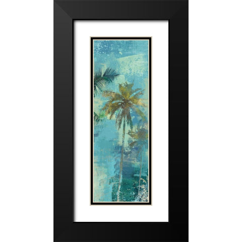 TEAL PALM TRIPTYCH III Black Modern Wood Framed Art Print with Double Matting by Yang, Eric