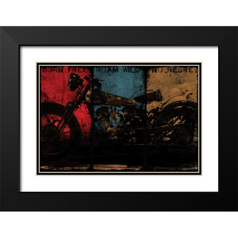 BORN FREE MULTI Black Modern Wood Framed Art Print with Double Matting by Yang, Eric