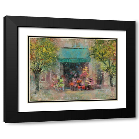 PROVENCE FLOWER SHOP Black Modern Wood Framed Art Print with Double Matting by Yang, Eric