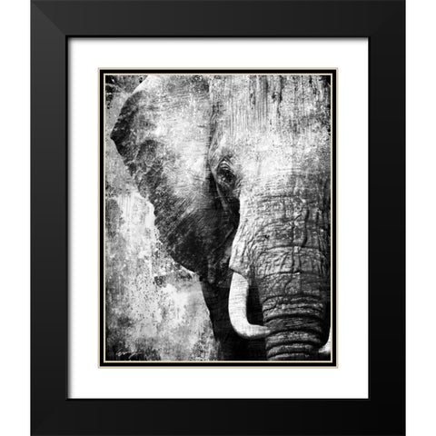 AFRICAN ANIMALS I - grey Black Modern Wood Framed Art Print with Double Matting by Yang, Eric