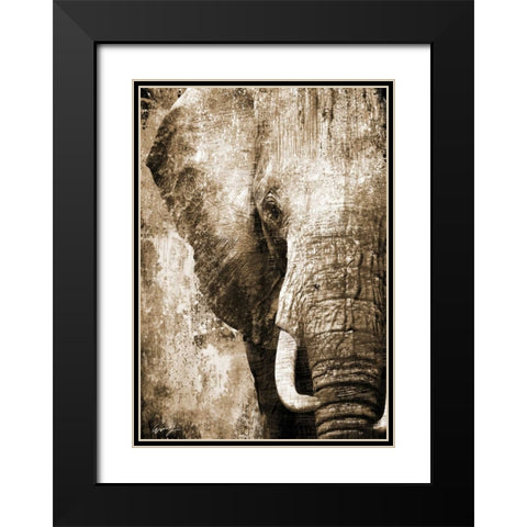 AFRICAN ANIMALS I - sepia Black Modern Wood Framed Art Print with Double Matting by Yang, Eric