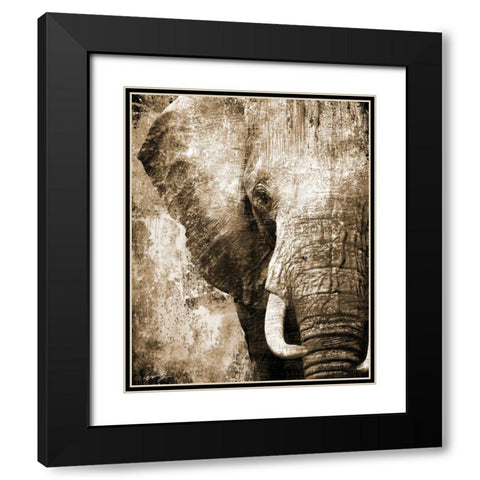 AFRICAN ANIMALS I - sepia Black Modern Wood Framed Art Print with Double Matting by Yang, Eric