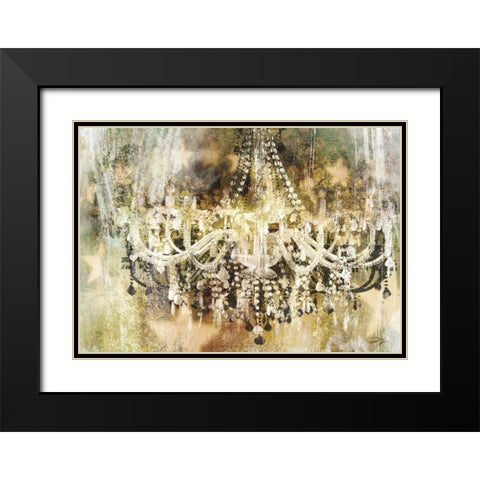 VINTAGE CRYSTAL CHANDELIER Black Modern Wood Framed Art Print with Double Matting by Yang, Eric