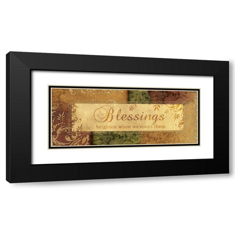BLESSINGS BRIGHTEN Black Modern Wood Framed Art Print with Double Matting by Ballantyne, Piper