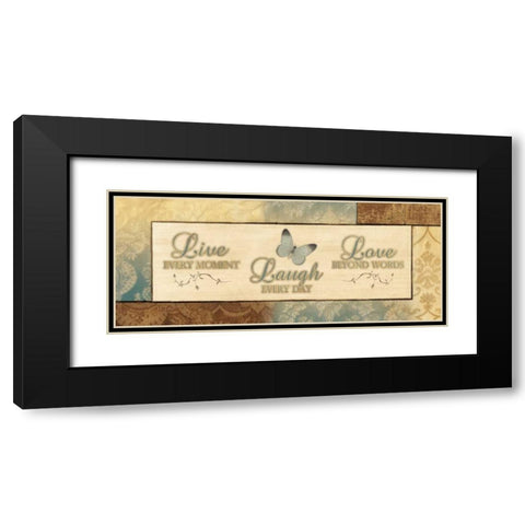 LIVE EVERY MOMENT Black Modern Wood Framed Art Print with Double Matting by Ballantyne, Piper