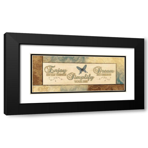 ENJOY LITTLE THINGS Black Modern Wood Framed Art Print with Double Matting by Ballantyne, Piper