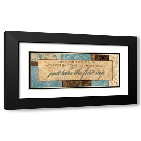 TAKE THE FIRST STEP Black Modern Wood Framed Art Print with Double Matting by Ballantyne, Piper