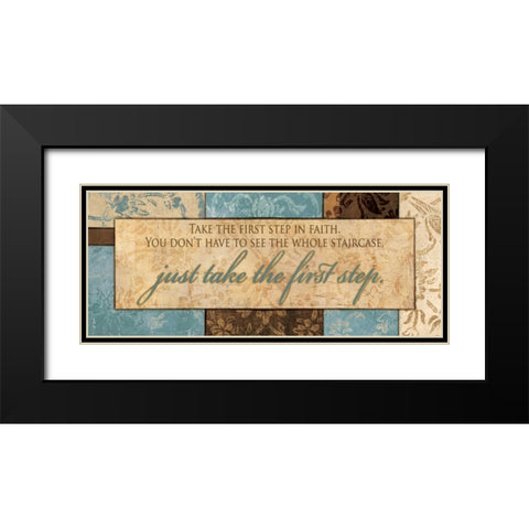 TAKE THE FIRST STEP Black Modern Wood Framed Art Print with Double Matting by Ballantyne, Piper