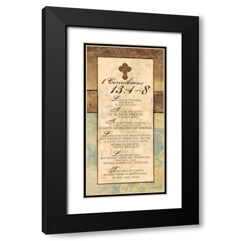CORINTHIANS 13-4-8 Black Modern Wood Framed Art Print with Double Matting by Ballantyne, Piper