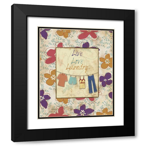 LIVE LOVE 61 Black Modern Wood Framed Art Print with Double Matting by Ballantyne, Piper