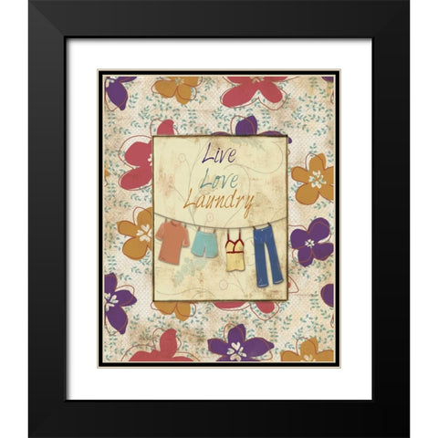 LIVE LOVE 61 Black Modern Wood Framed Art Print with Double Matting by Ballantyne, Piper