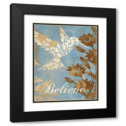 BELIEVE SILHOUETTE Black Modern Wood Framed Art Print with Double Matting by Ballantyne, Piper