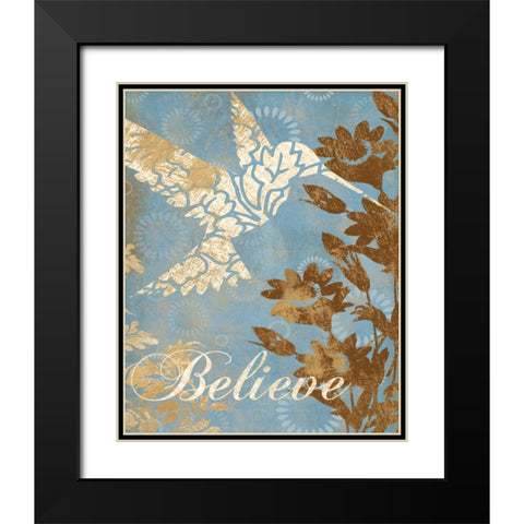 BELIEVE SILHOUETTE Black Modern Wood Framed Art Print with Double Matting by Ballantyne, Piper