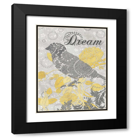 DREAM BIRD Black Modern Wood Framed Art Print with Double Matting by Ballantyne, Piper