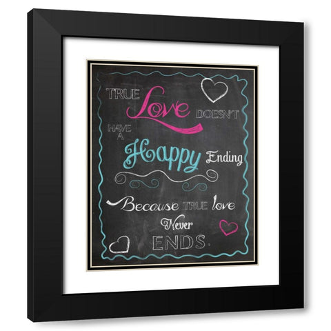 TRUE LOVE Black Modern Wood Framed Art Print with Double Matting by Ballantyne, Piper