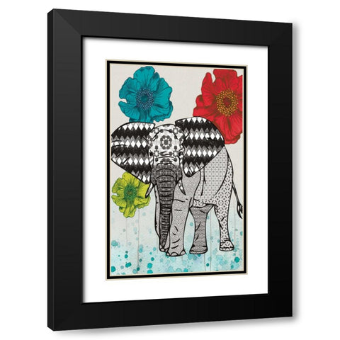 SAFARI PATTERN Black Modern Wood Framed Art Print with Double Matting by Ballantyne, Piper