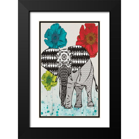 SAFARI PATTERN Black Modern Wood Framed Art Print with Double Matting by Ballantyne, Piper