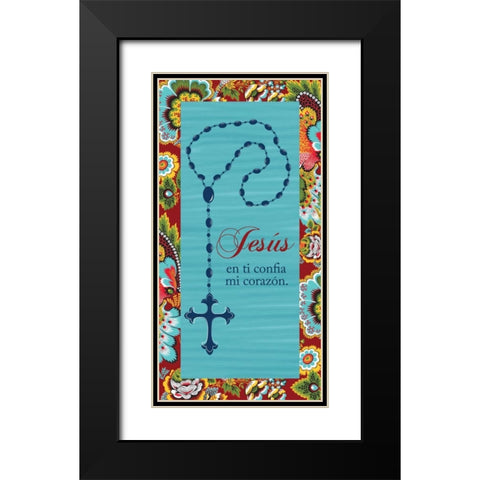 JESUS EN TI CONFIA MI CORAZON Black Modern Wood Framed Art Print with Double Matting by Ballantyne, Piper