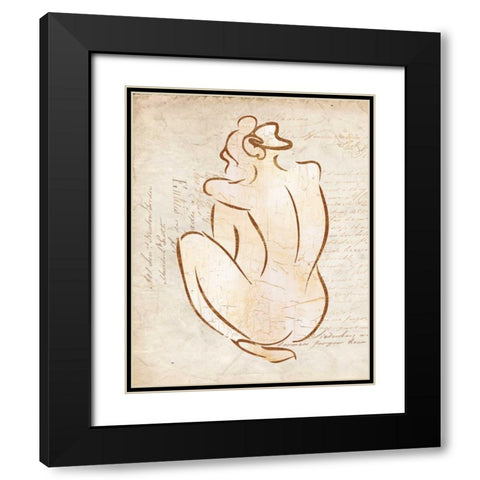 ROMANTIC WOMEN III Black Modern Wood Framed Art Print with Double Matting by Ballantyne, Piper