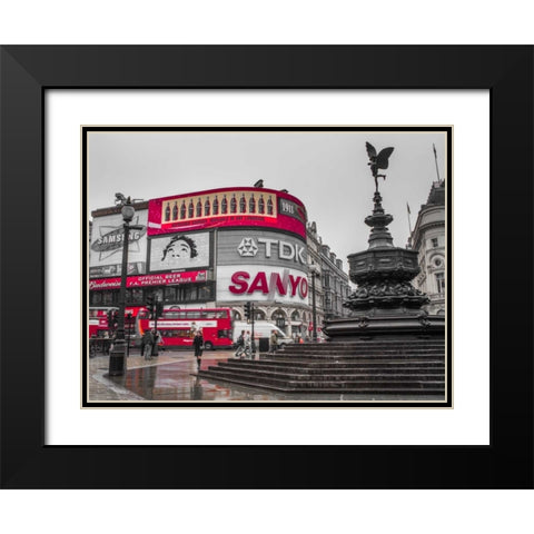 Piccadilly Circus, London Black Modern Wood Framed Art Print with Double Matting by Frank, Assaf