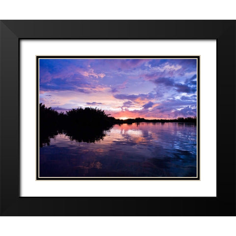 River at dusk, Malaysia, Kotakinabalu Black Modern Wood Framed Art Print with Double Matting by Frank, Assaf