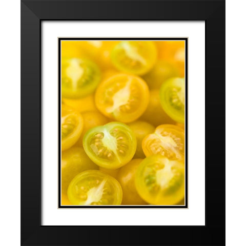 Top view of yellow tomatoes Black Modern Wood Framed Art Print with Double Matting by Frank, Assaf
