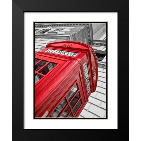 Close-up of telephone box, low angle view, England Black Modern Wood Framed Art Print with Double Matting by Frank, Assaf