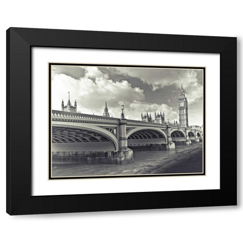 Big Ben London Bus Black Modern Wood Framed Art Print with Double Matting by Frank, Assaf