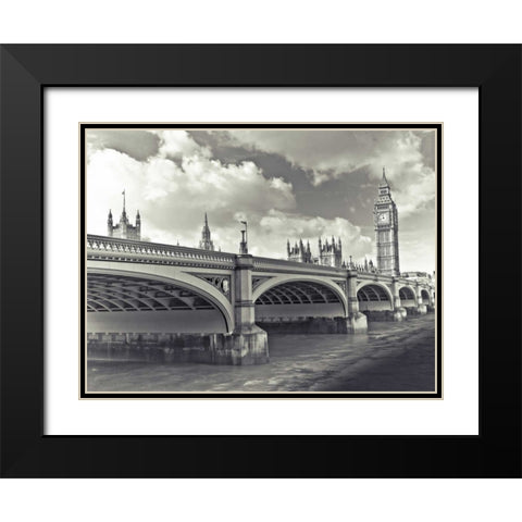 Big Ben London Bus Black Modern Wood Framed Art Print with Double Matting by Frank, Assaf