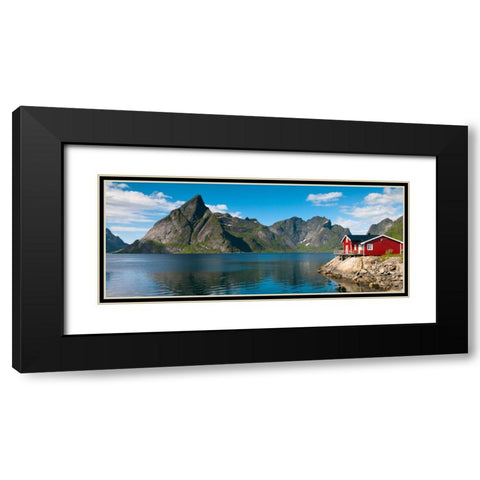 Fishing huts on the waterfront, Lofoten, Norway Black Modern Wood Framed Art Print with Double Matting by Frank, Assaf