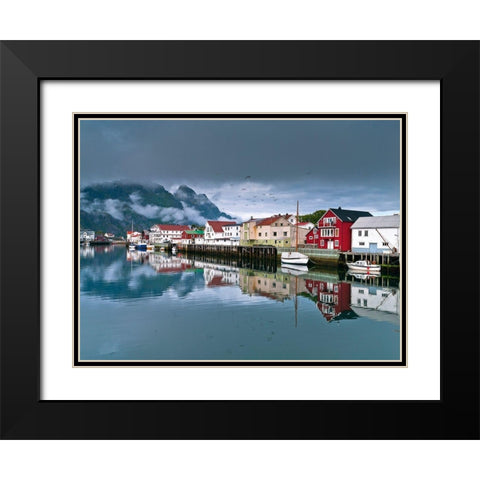 Village in Lofoten-Norway Black Modern Wood Framed Art Print with Double Matting by Frank, Assaf