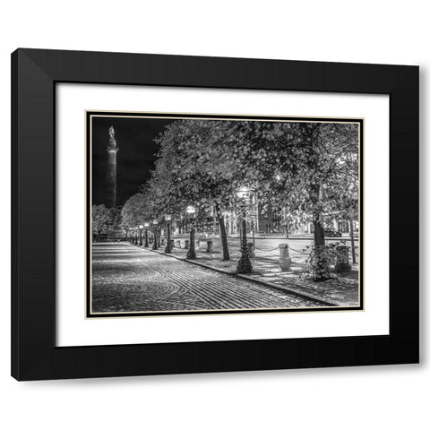 Row of trees at night Black Modern Wood Framed Art Print with Double Matting by Frank, Assaf