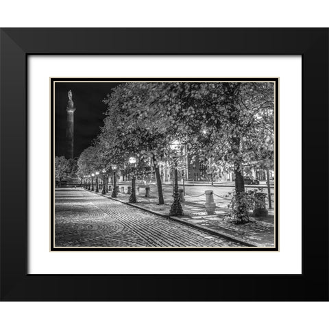 Row of trees at night Black Modern Wood Framed Art Print with Double Matting by Frank, Assaf