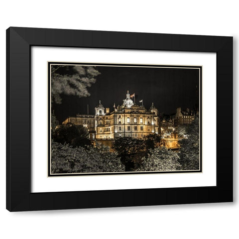 Lloyds banking group building at night Black Modern Wood Framed Art Print with Double Matting by Frank, Assaf