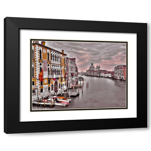 Cityscape and grand canal, Venice, Italy Black Modern Wood Framed Art Print with Double Matting by Frank, Assaf