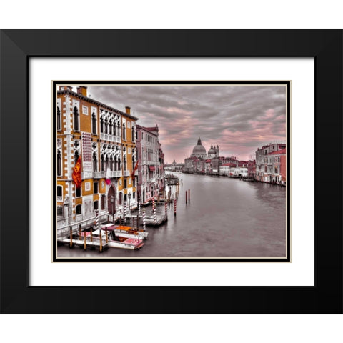 Cityscape and grand canal, Venice, Italy Black Modern Wood Framed Art Print with Double Matting by Frank, Assaf
