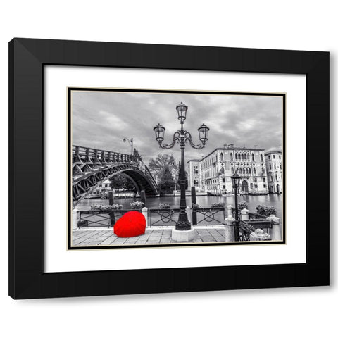 Accademia Bridge-Venice Black Modern Wood Framed Art Print with Double Matting by Frank, Assaf