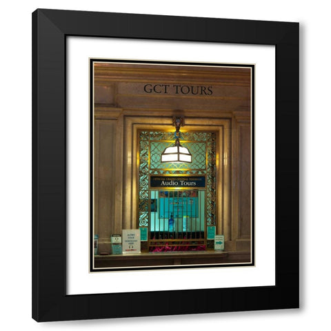 Grand central terminal window, New York Black Modern Wood Framed Art Print with Double Matting by Frank, Assaf
