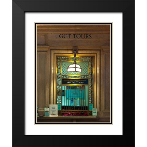 Grand central terminal window, New York Black Modern Wood Framed Art Print with Double Matting by Frank, Assaf