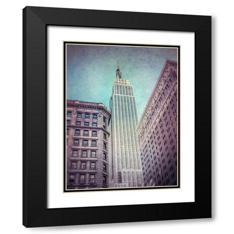 Low angle shot of a Empire State building - New York Black Modern Wood Framed Art Print with Double Matting by Frank, Assaf