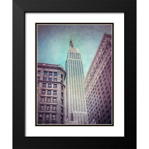 Low angle shot of a Empire State building - New York Black Modern Wood Framed Art Print with Double Matting by Frank, Assaf
