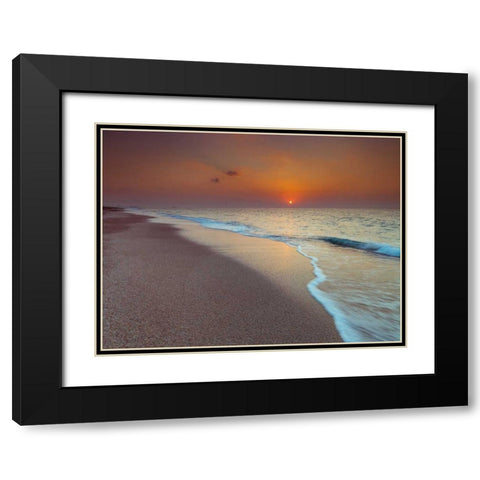 Tranquil beach at dusk Black Modern Wood Framed Art Print with Double Matting by Frank, Assaf