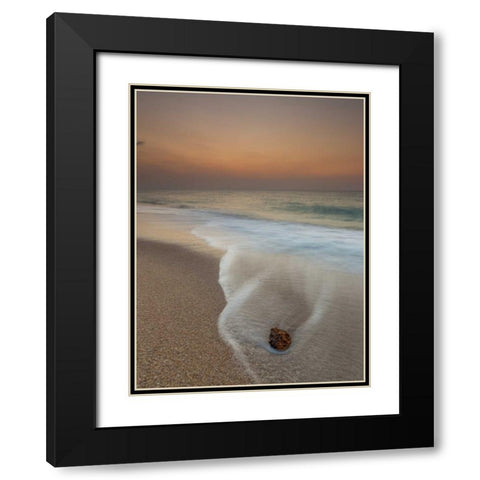 Tranquil beach at dusk Black Modern Wood Framed Art Print with Double Matting by Frank, Assaf