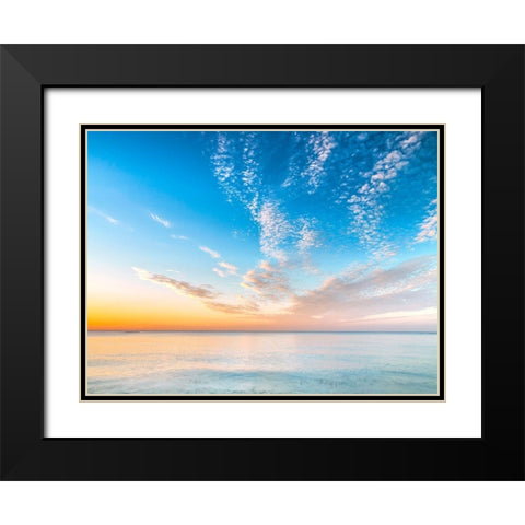 Calm beach at dusk Black Modern Wood Framed Art Print with Double Matting by Frank, Assaf