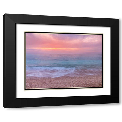 Flower heart collage Black Modern Wood Framed Art Print with Double Matting by Frank, Assaf